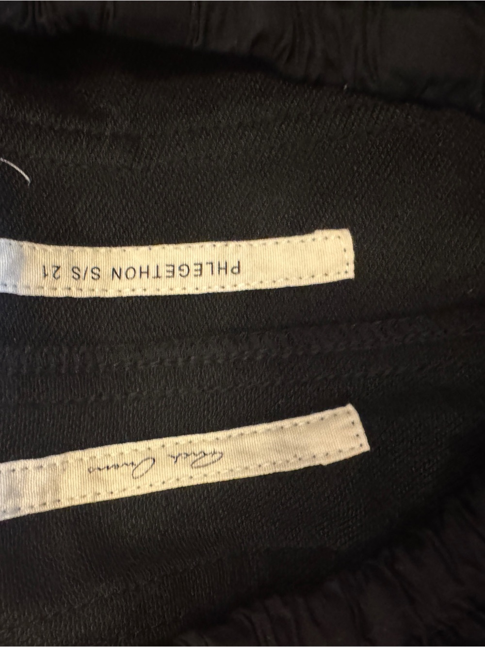 Rick Owens Black Sweatpants with White Drawstring - Picture 2 of 3